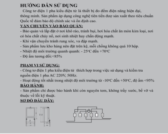 Hướng dẫn lắp đặt công tơ điện tử 1 pha