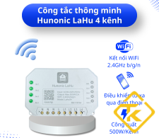 Công tắc thông minh Lahu 4 kênh Hunonic