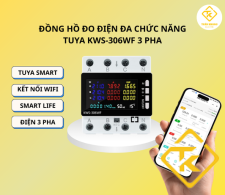 Đồng hồ đo điện Tuya KWS-306WF kết nối Wifi 3 pha đa chức năng