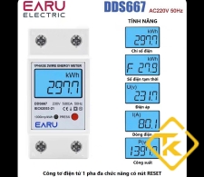 Công Tơ Điện Tử 1 Pha Đa Chức Năng 5(80)A Có Reset