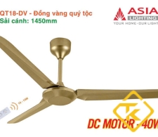 Quạt Trần 3 Cánh Asia Lighting QT18 điều khiển Remote – 3 Màu Sang Trọng