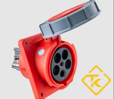 Ổ cắm loại cố định bắt trên bảng điện xéo 5 cực, 125A, IP67 mã MPN-4452 MPE