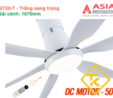  Quạt Trần Đèn ASIA LIGHTING Cao Cấp 6 Cánh – Sải Cánh 1670 – QT20