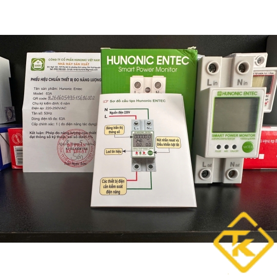 Công Tơ Điện WiFi HUNONIC ENTEC 63A chính hãng – Thiết Bị Giám Sát Điện Năng Thông Minh 