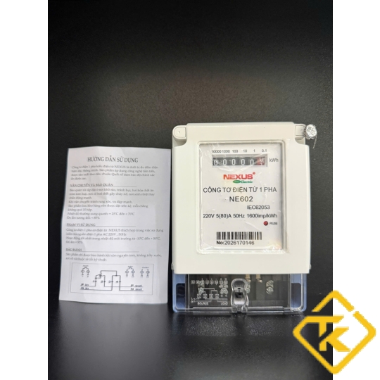 Công Tơ Điện 1 Pha NEXUS NE602 5(80)A 220V Cho Gia Đình Và Nhà Trọ