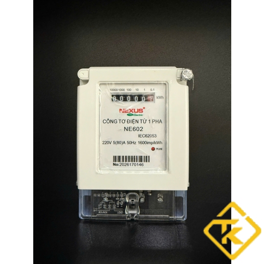 Công Tơ Điện 1 Pha NEXUS NE602 5(80)A 220V Cho Gia Đình Và Nhà Trọ