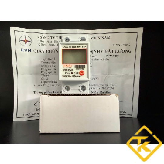 Đồng Hồ Đo Điện 1 Pha Có Nút Reset EARU 5(80)A 220V, dùng cho phòng trọ, gia đình