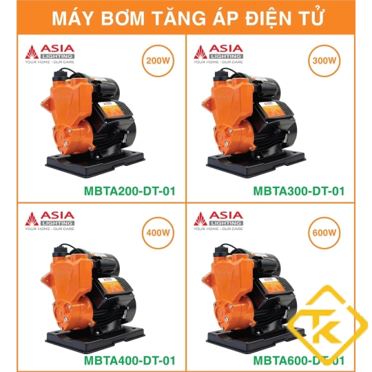 Máy Bơm Tăng Áp Điện Tử Asia Lighting Công Suất 200W–600W
