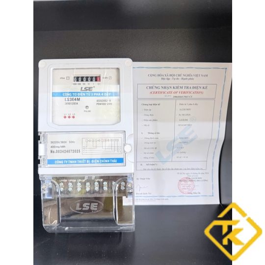 CÔNG TƠ ĐIỆN 3 PHA( ĐỒNG HỒ ĐIỆN 3 PHA) LSE 3 Pha 4 Dây Kiểu Điện Tử LS3E4M 3x10(120)A
