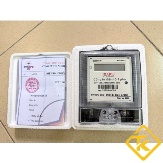 Công Tơ Điện 1 Pha EARU 220V 5(80)A Hiển Thị LCD Và Số Cơ cho phòng trọ