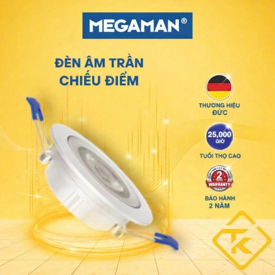 Đèn Led âm trần  Megaman FDS72900v1-7W 3000K/4000K chính hãng