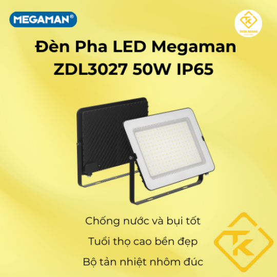 Đèn pha LED Megaman ZDL3027 50W 200W IP65 chính hãng, tiết kiệm