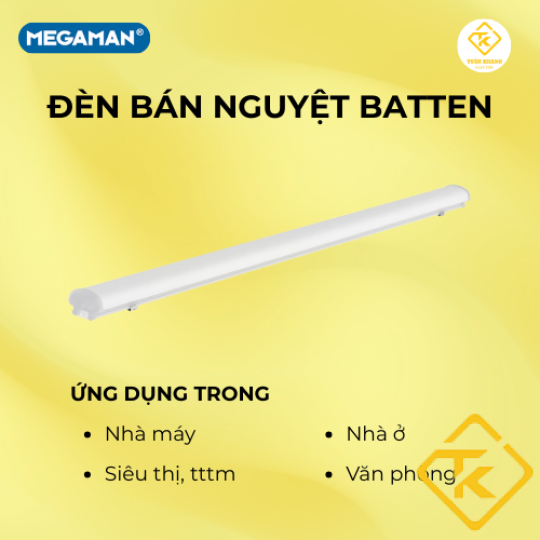 Đèn Led Bán Nguyệt Batten 1m2 Megaman MXL2129 60W 6500K Siêu Sáng Tiết Kiệm Điện