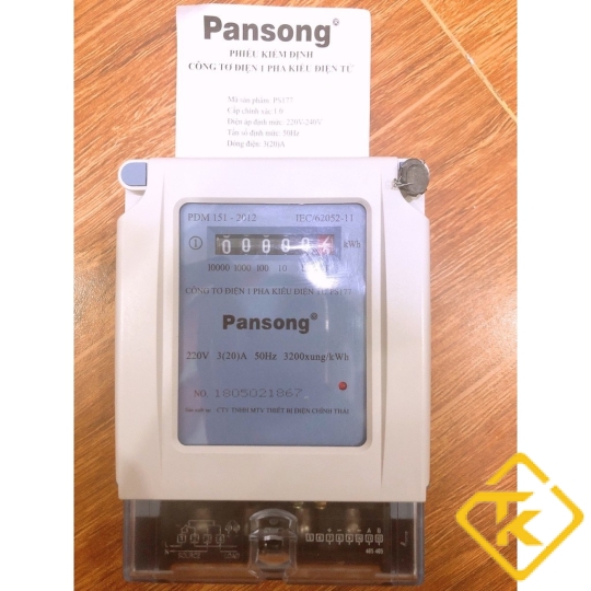ĐỒNG HỒ ĐIỆN TỬ 1 PHA (CÔNG TƠ ĐIỆN 1 PHA) PANSONG - PS177 - 3(20)A (LSE)