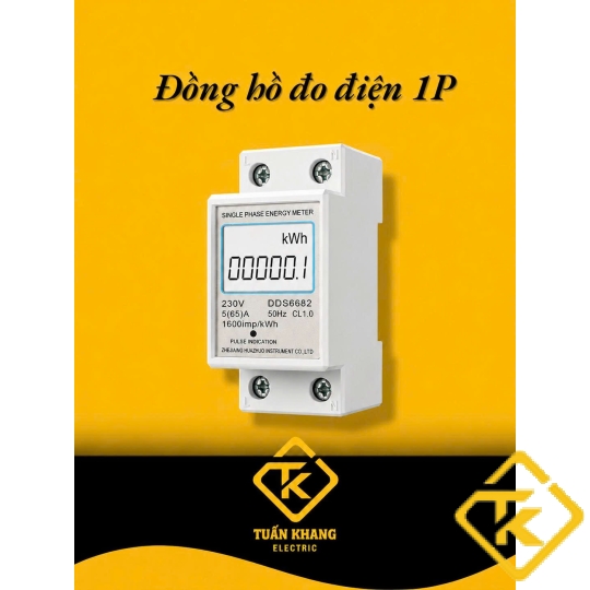 Đồng Hồ Điện Tử 1 Pha DDS6682 5(65)A –  Lắp thanh ray - Thiết Kế Nhỏ Gọn