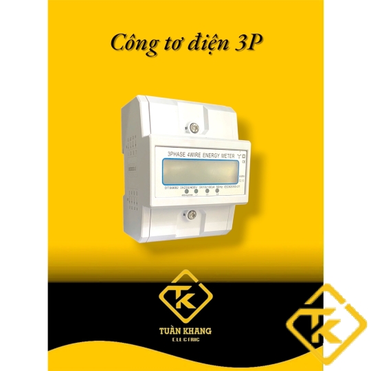 Công tơ điện tử 3 pha 4 dây trực tiếp 100A TAIYE/EARU - dạng thanh ray  DTS024/EA771