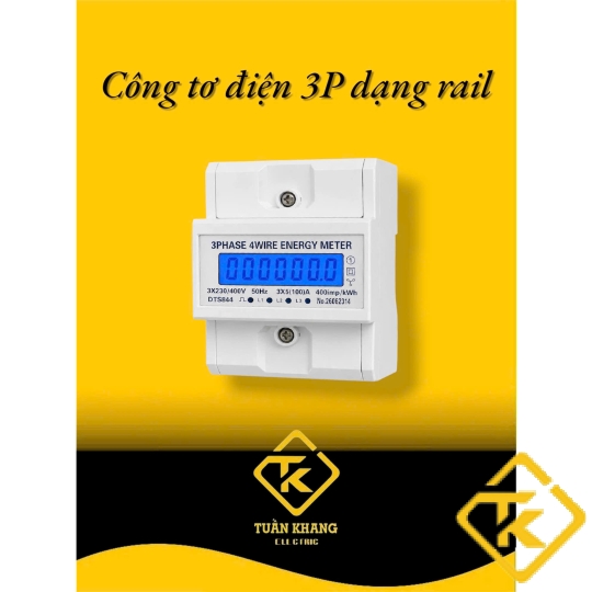 Công tơ điện tử 3 pha 4 dây trực tiếp 100A TAIYE/EARU - dạng thanh ray  DTS024/DTS844