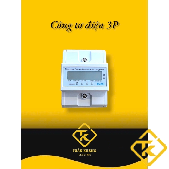 Công tơ điện tử 3 pha 4 dây trực tiếp 100A EARU - dạng thanh ray EA771