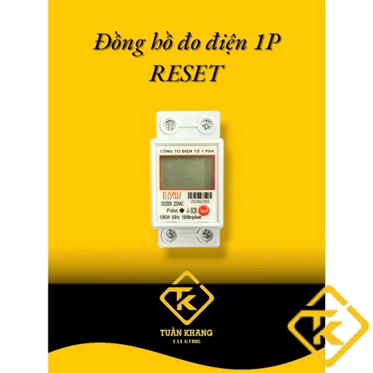 Đồng Hồ Đo Điện 1 Pha Có Nút Reset EARU 5(80)A 220V, dùng cho phòng trọ, gia đình