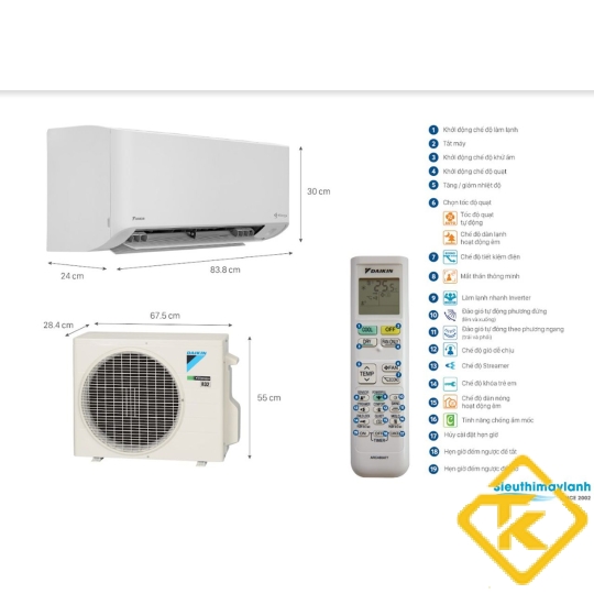 Máy lạnh Daikin inverter 1.0Hp FTKY25WAVMV