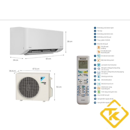 Máy lạnh Daikin inverter 1.5Hp FTKY35WAVMV