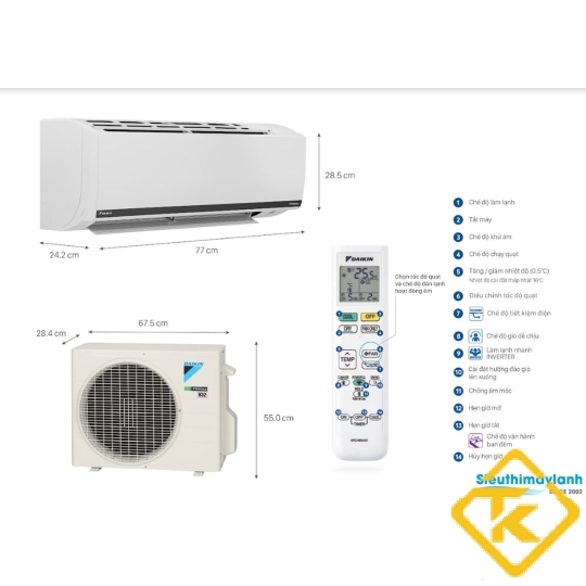 Máy lạnh Daikin inverter 2.0Hp FTKB50WAVMV