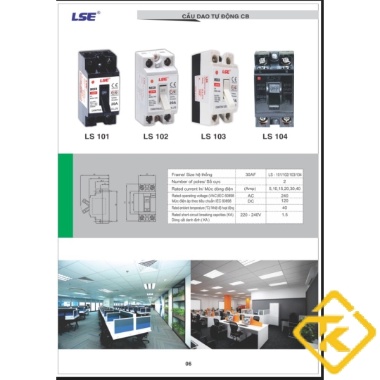 CẦU DAO TỰ ĐỘNG LS101 (CB cóc LSE)