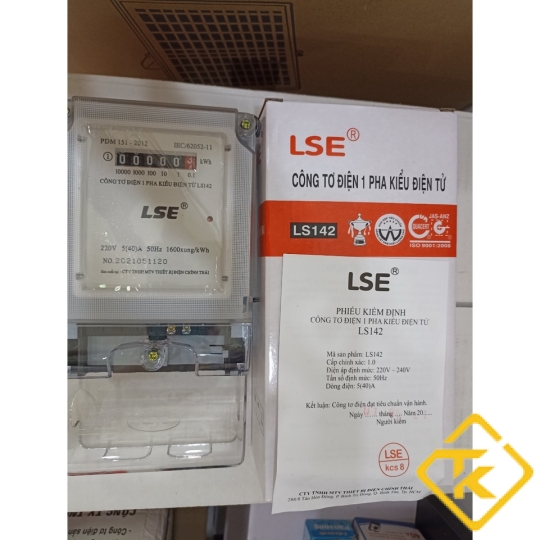 CÔNG TƠ ĐIỆN TỬ( ĐỒNG HỒ ĐIỆN TỬ) 1PHA 40A LSE CƠ ĐIỆN TỬ , ĐỒNG HỒ 1 PHA CHÍNH HÃNG - LS142