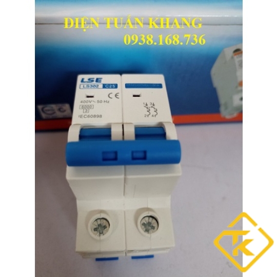 MCB 2P LS302 (50A-63A) xanh dương (CB Tép LSE)