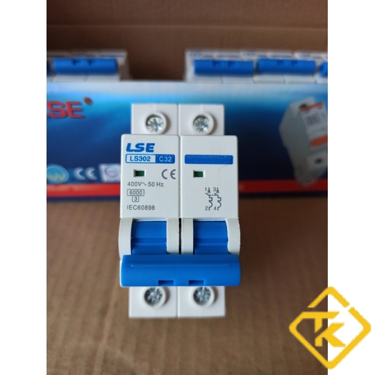 MCB 2P LS302 (6A-40A) xanh dương (CB tép LSE)