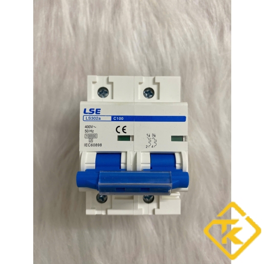 MCB 2P LS302 (80-100-125A) xanh dương (CB Tép LSE)
