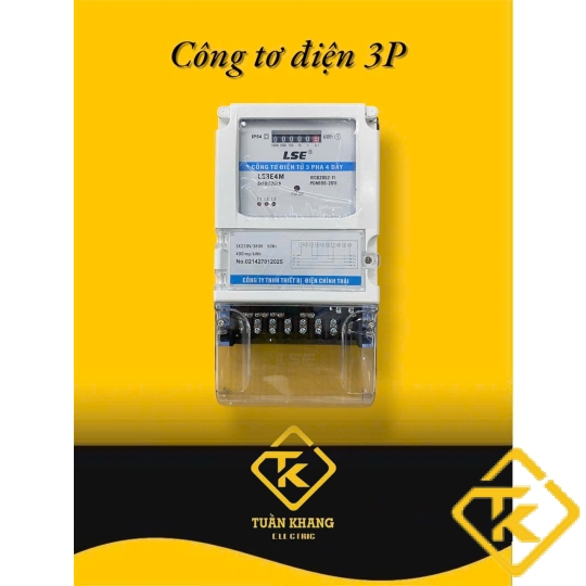 CÔNG TƠ ĐIỆN 3 PHA( ĐỒNG HỒ ĐIỆN 3 PHA) LSE 3 Pha 4 Dây Kiểu Điện Tử LS3E4M 3x10(120)A