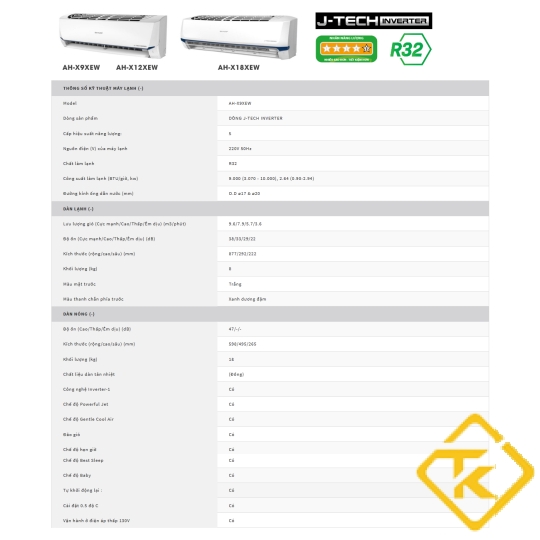 Máy lạnh Sharp AH-X12XEW (1.5Hp) Inverter Gas R32