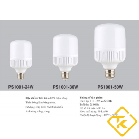 BÓNG ĐÈN BÚP TRỤ NHỰA PANSONG 10W (BULD TRỤ)