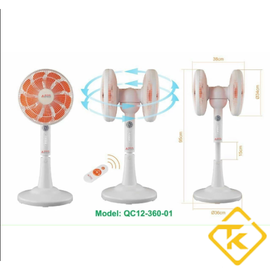 Quạt cây hai đầu cao cấp Asia QC12-360 xoay 360 độ