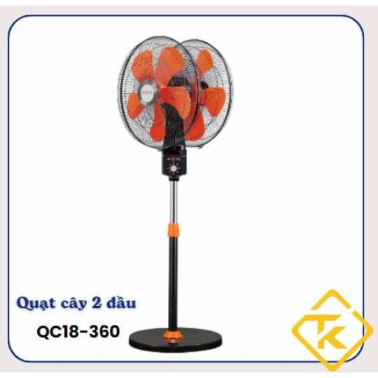Quạt xoay 360 độ cao cấp 2 đầu Asia QC18-360