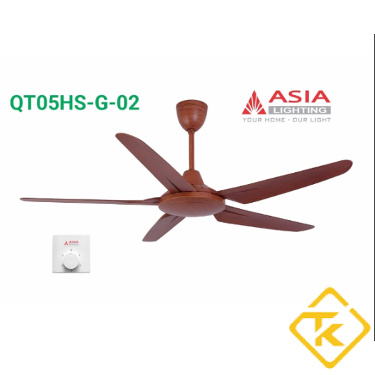 Quạt trần cao cấp HỘP SỐ ASIA LIGHTING QT05 nhiều màu