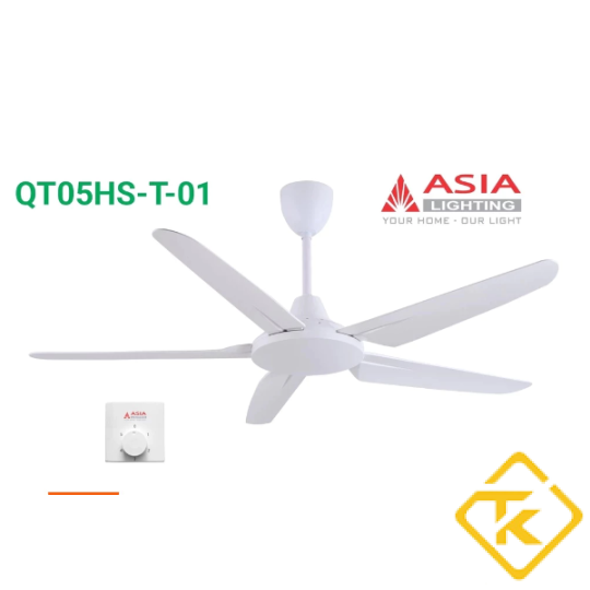 Quạt trần cao cấp HỘP SỐ ASIA LIGHTING QT05 nhiều màu