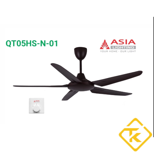 Quạt trần cao cấp HỘP SỐ ASIA LIGHTING QT05 nhiều màu