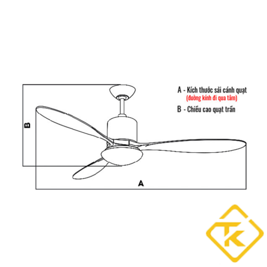 Quạt Trần Asia cao cấp 3 cánh nhôm tĩnh điện QT11-T-01- màu trắng