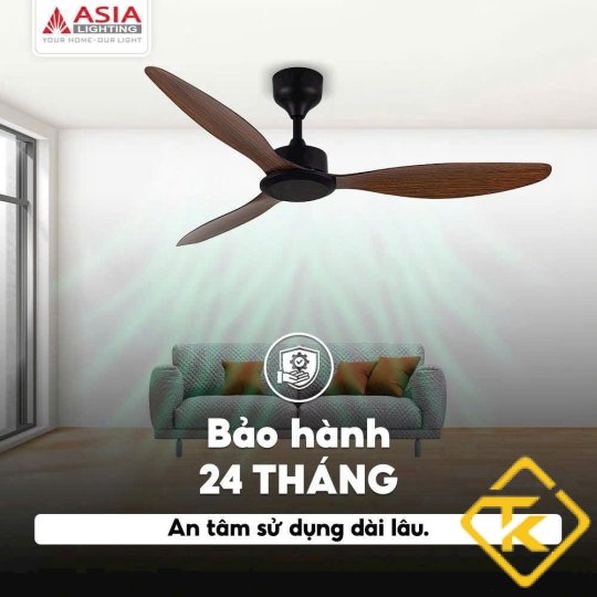 Quạt trần cao cấp  3 cánh nhựa ABS nhiều màu Asia Lighting QT17