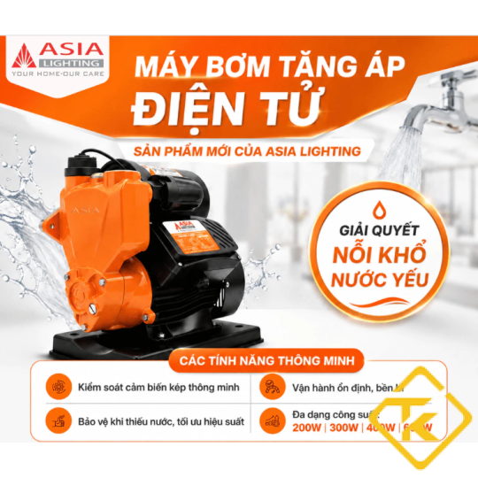 Máy Bơm Tăng Áp Điện Tử Asia Lighting Công Suất 200W–600W