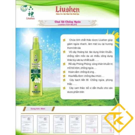 CHỐNG NGỨA LIUSHEN THỂ TÍCH 80ML(xoa dịu cơn ngứa_giảm ngứa tức thì)