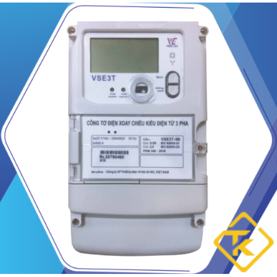 Công tơ điện tử Vinasino VSE3T-5B là công tơ 3 pha nhiều biểu giá ( ĐO 2 CHIỀU) 