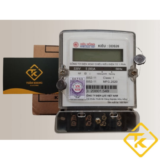 Công tơ điện xoay chiều điện tử 1 pha Hữu Hồng DDS26