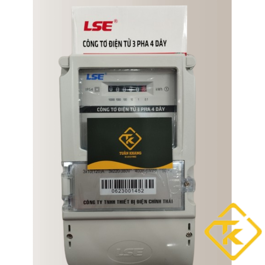 CÔNG TƠ ĐIỆN 3 PHA( ĐỒNG HỒ ĐIỆN 3 PHA) LSE 3 Pha 4 Dây Kiểu Điện Tử LS3E4M 3x10(120)A