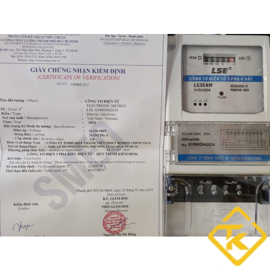CÔNG TƠ ĐIỆN 3 PHA( ĐỒNG HỒ ĐIỆN 3 PHA) LSE 3 Pha 4 Dây Kiểu Điện Tử LS3E4M 3x10(120)A