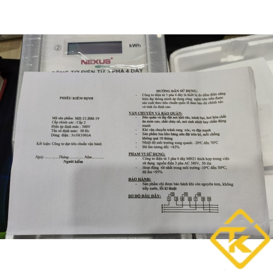 [NEXUS]Công Tơ Điện Tử và Cơ Điện Tử 3 Pha 4 Dây Trực Tiếp Chính Hãng Có Giấy Kiểm Định, Công Suất 100A