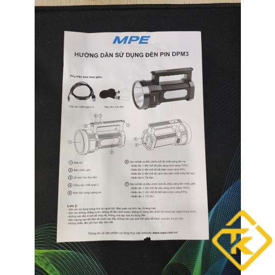 Đèn pin sạc MPE DPM3 – Đèn chiếu rọi & Đèn chiếu gần