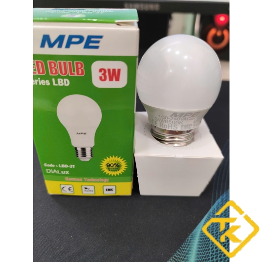 Bóng đèn LED búp chống ẩm MPE 3W TRẮNG/VÀNG